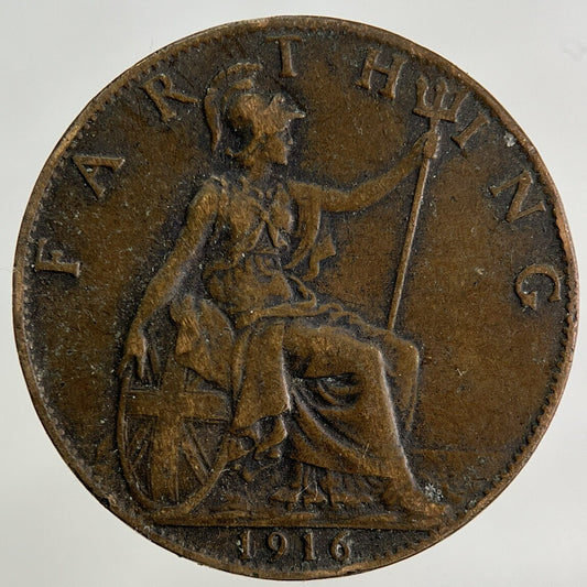 1916 George V Farthing Coin | Fine Collectable Grade