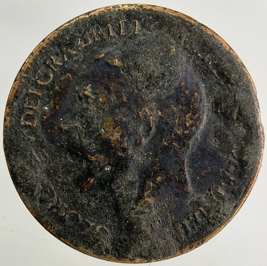 1917 George V Farthing Coin | Worn Grade