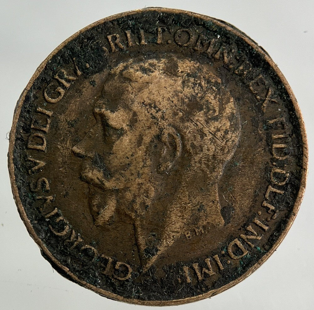1923 George V Farthing Coin | Worn Grade