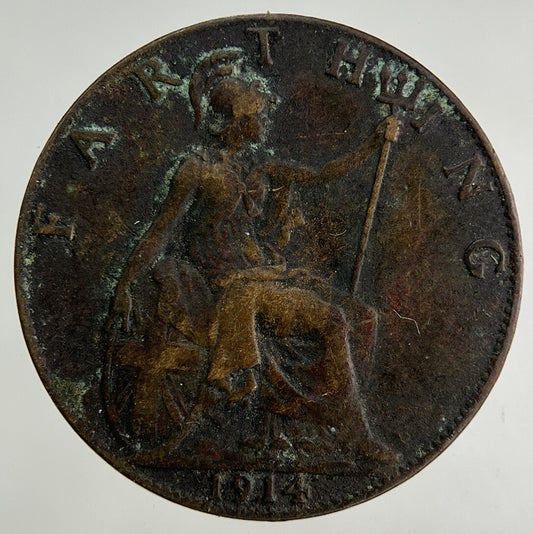 1914 George V Farthing Coin | Fine Collectable Grade