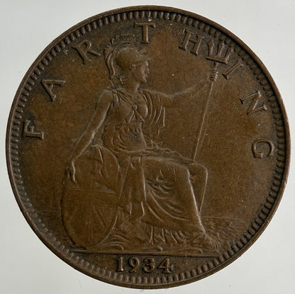 1934 George V Farthing Coin | Fine Collectable Grade