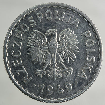 1949 Poland 1 Zloty Coin | Fine Collectable Grade