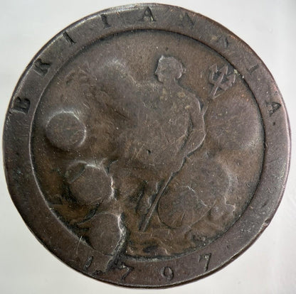 1797 George III 3rd Stamped Cartwheel One Penny Coin | Fair Grade
