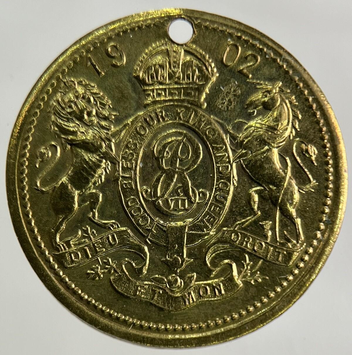 1902 Edward VII Coronation Commemorative Medal Coin | Fine Collectable Grade