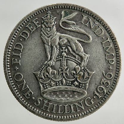 1936 George V Shilling Silver Coin | Fine Collectable Grade