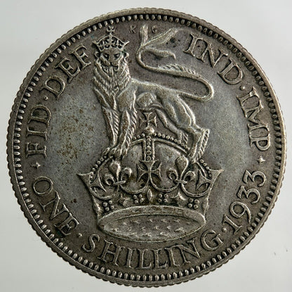 1933 George V Shilling Silver Coin | Fine Collectable Grade