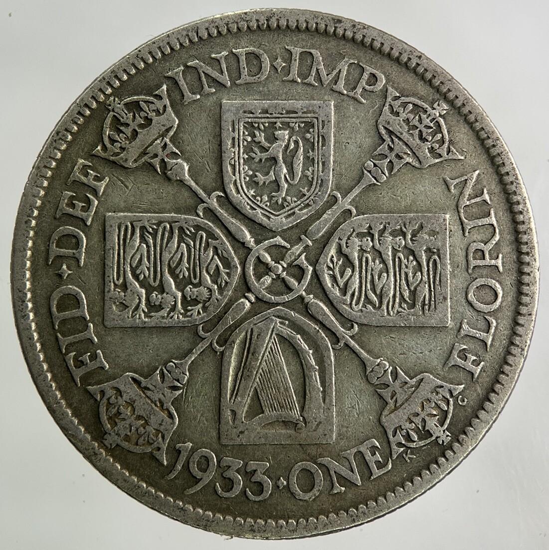 1933 George V Florin Silver Coin | Fine Collectable Grade