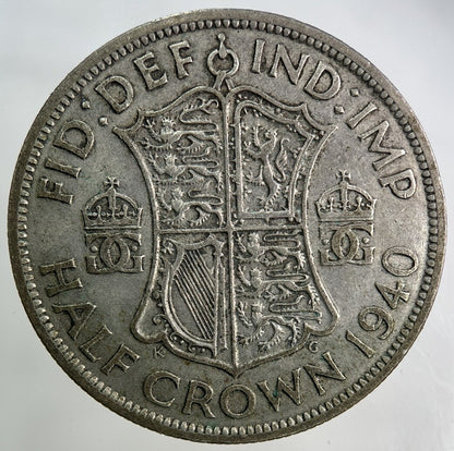 1940 George VI Half-Crown Silver Coin | Fine Collectable Grade