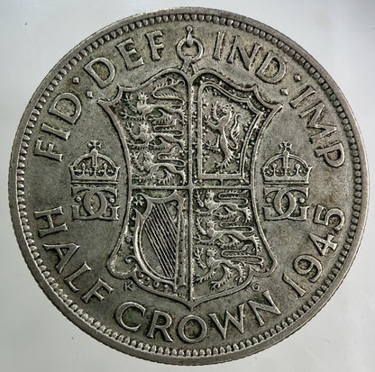 1945 George VI Half-Crown Silver Coin | Fine Collectable Grade