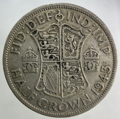 1943 George VI Half-Crown Silver Coin | Fine Collectable Grade