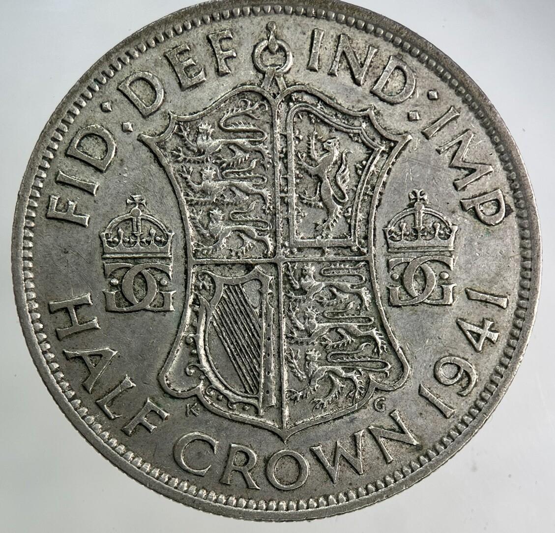 1941 George VI Half-Crown Silver Coin | Fine Collectable Grade