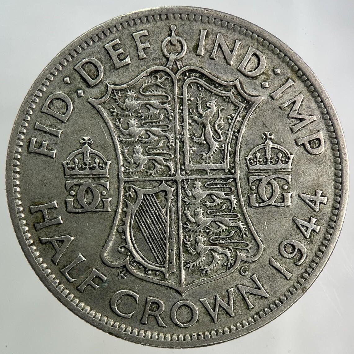 1944 George VI Half-Crown Silver Coin | Fine Collectable Grade