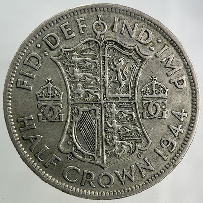 1944 George VI Half-Crown Silver Coin | Fine Collectable Grade