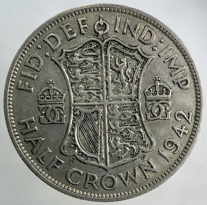 1942 George VI Half-Crown Silver Coin | Fine Collectable Grade