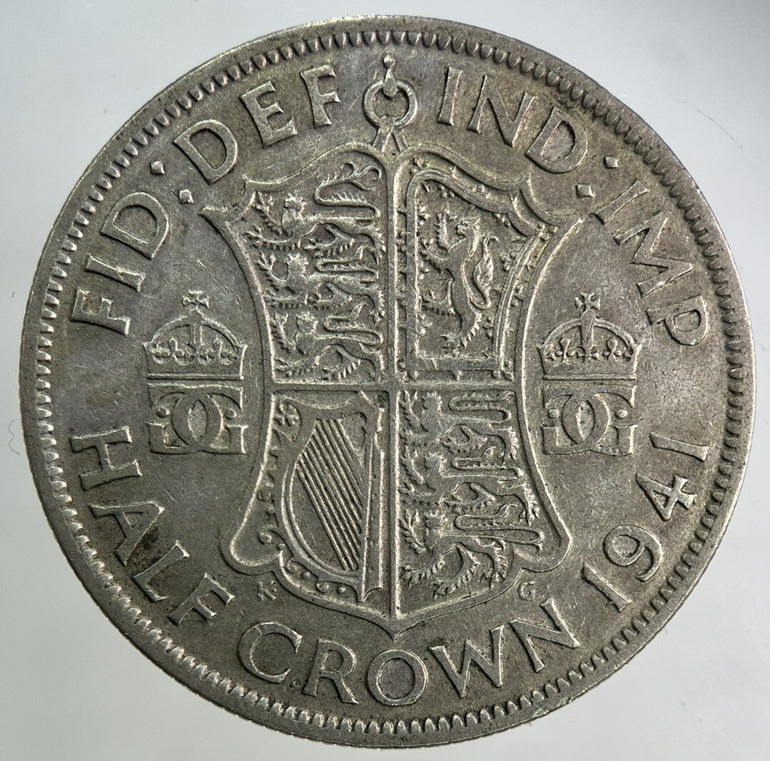 1941 George VI Half-Crown Silver Coin | Fine Collectable Grade