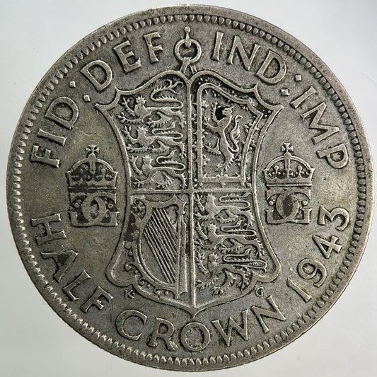 1943 George VI Half-Crown Silver Coin | Fine Collectable Grade
