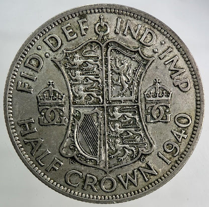 1940 George VI Half-Crown Silver Coin | Fine Collectable Grade