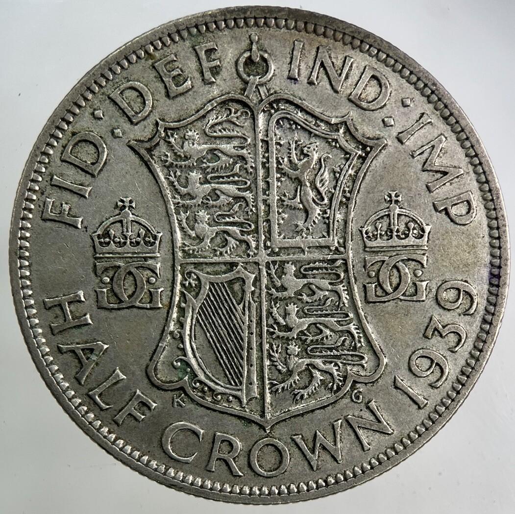 1939 George VI Half-Crown Silver Coin | Fine Collectable Grade