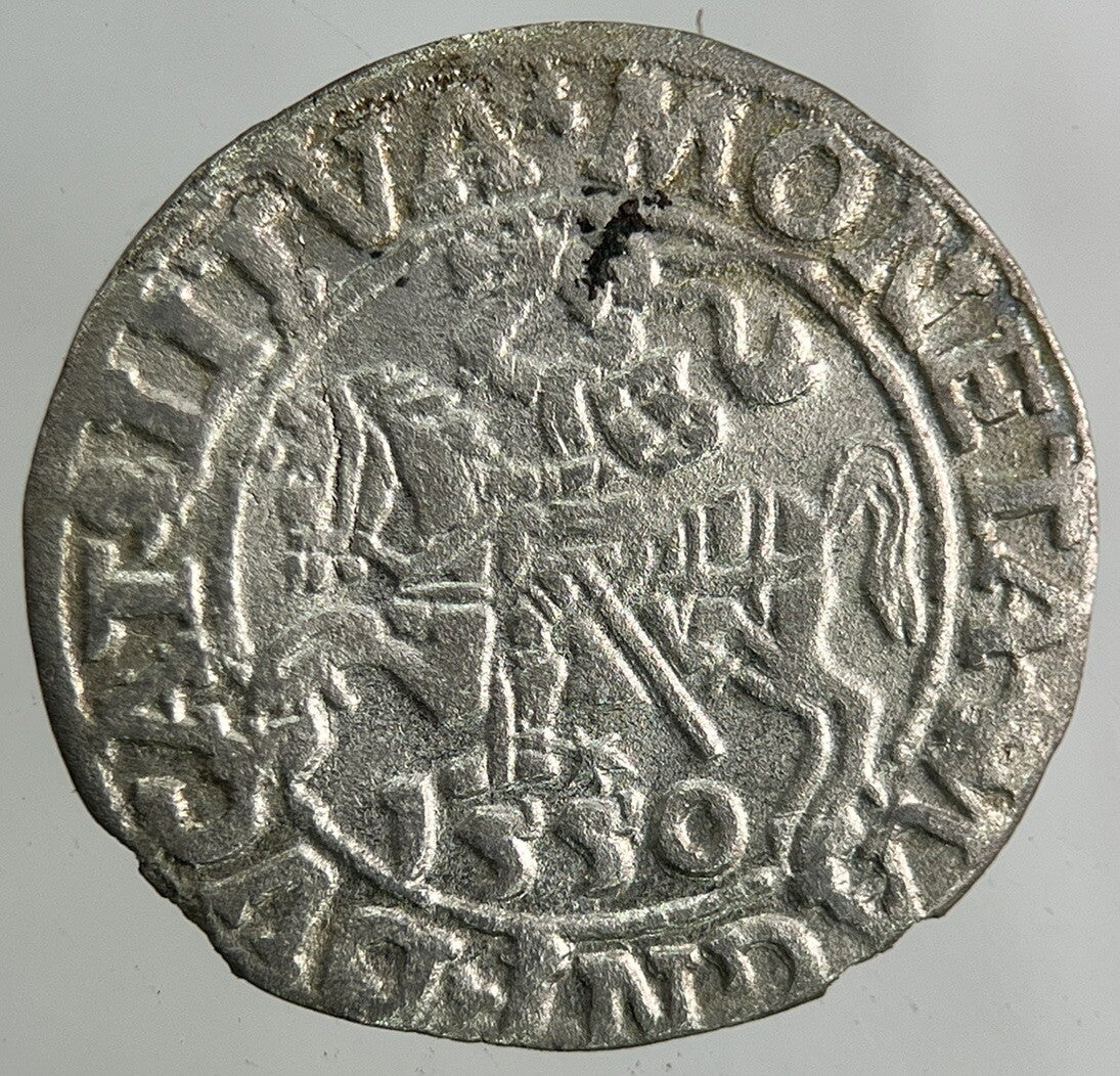 1550 Lithuania / Poland Half Groschen Silver Coin | Fine Collectable Grade