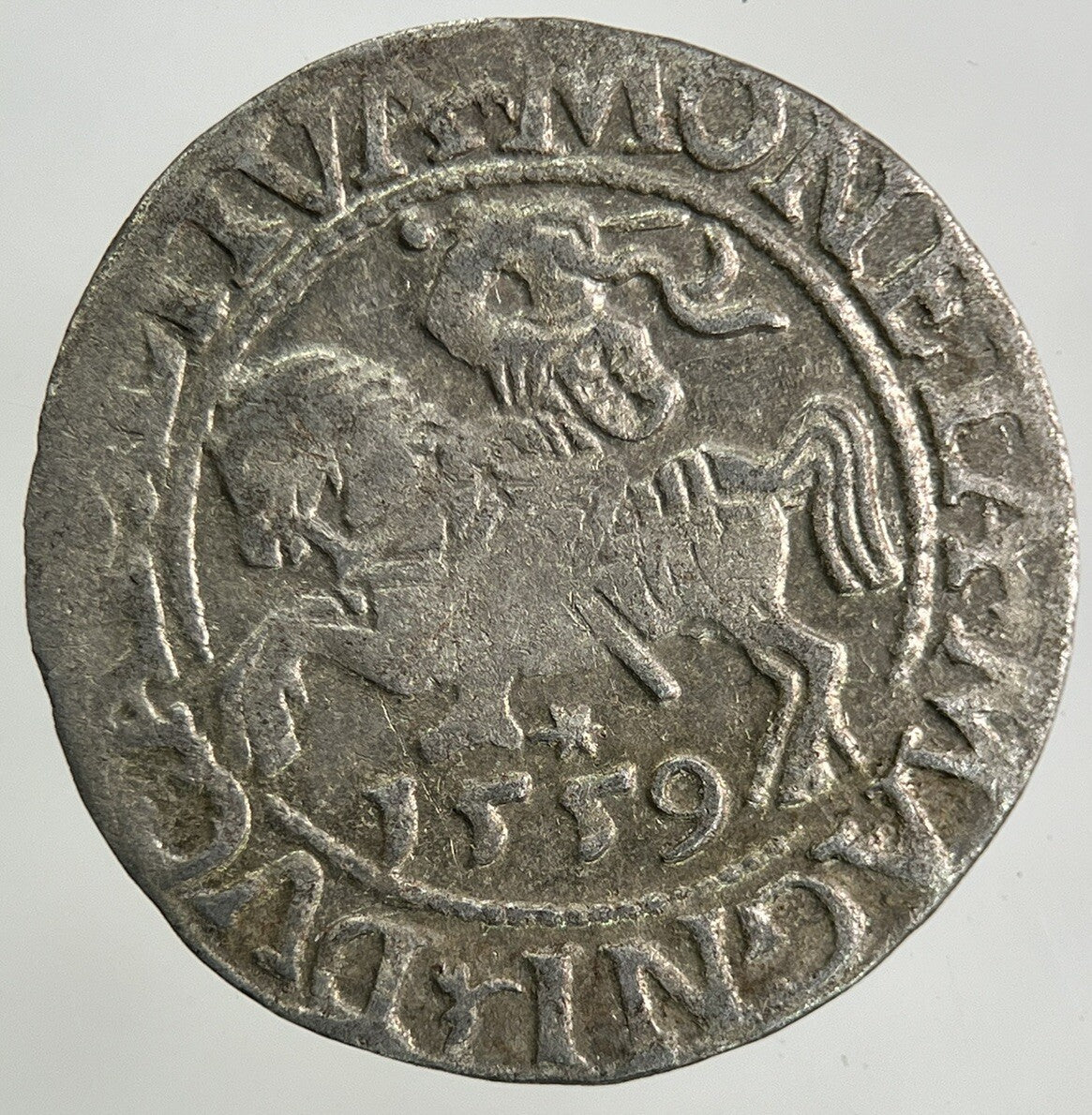 1559 Lithuania / Poland Half Groschen Silver Coin | Fine Collectable Grade