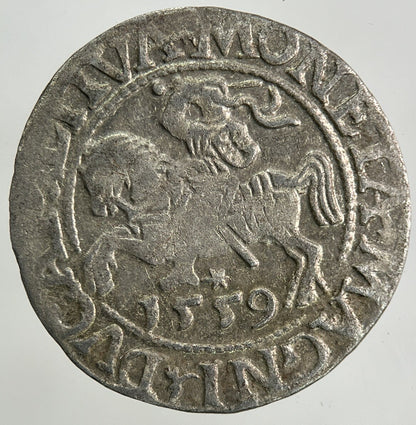1559 Lithuania / Poland Half Groschen Silver Coin | Fine Collectable Grade