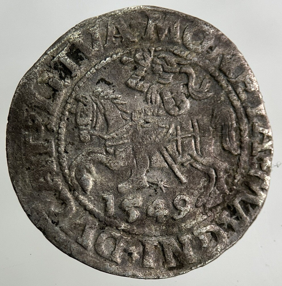 1549 Lithuania / Poland Half Groschen Silver Coin | Fine Collectable Grade