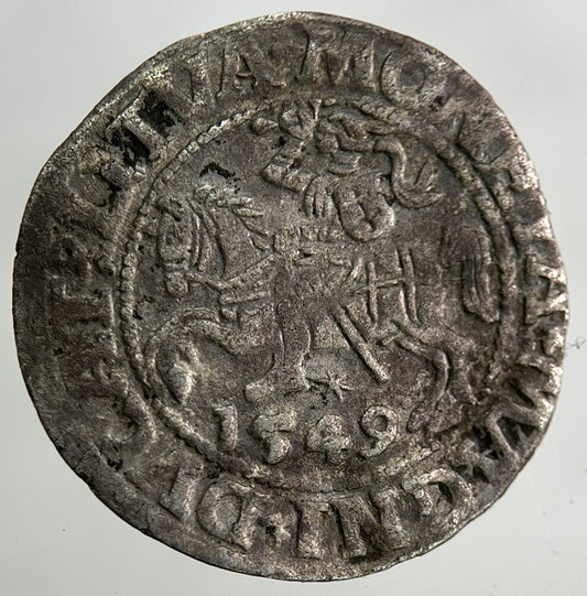 1549 Lithuania / Poland Half Groschen Silver Coin | Fine Collectable Grade