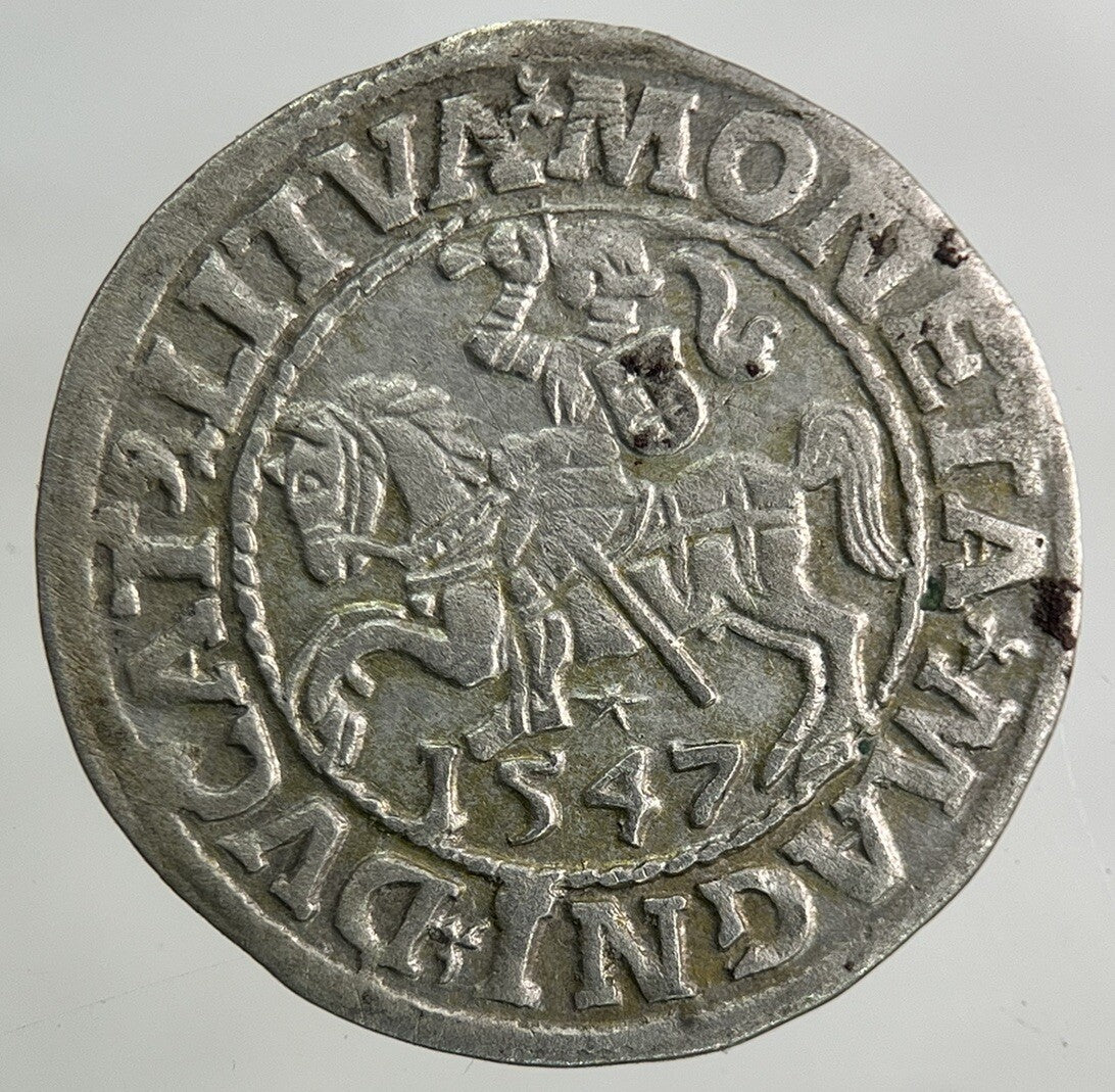 1547 Lithuania / Poland Half Groschen Silver Coin | Fine Collectable Grade