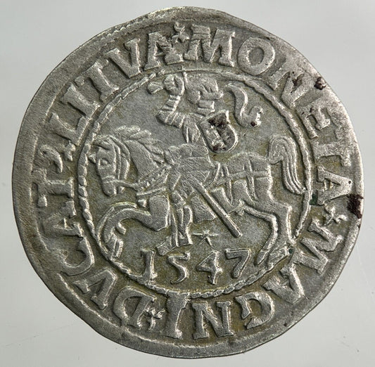 1547 Lithuania / Poland Half Groschen Silver Coin | Fine Collectable Grade