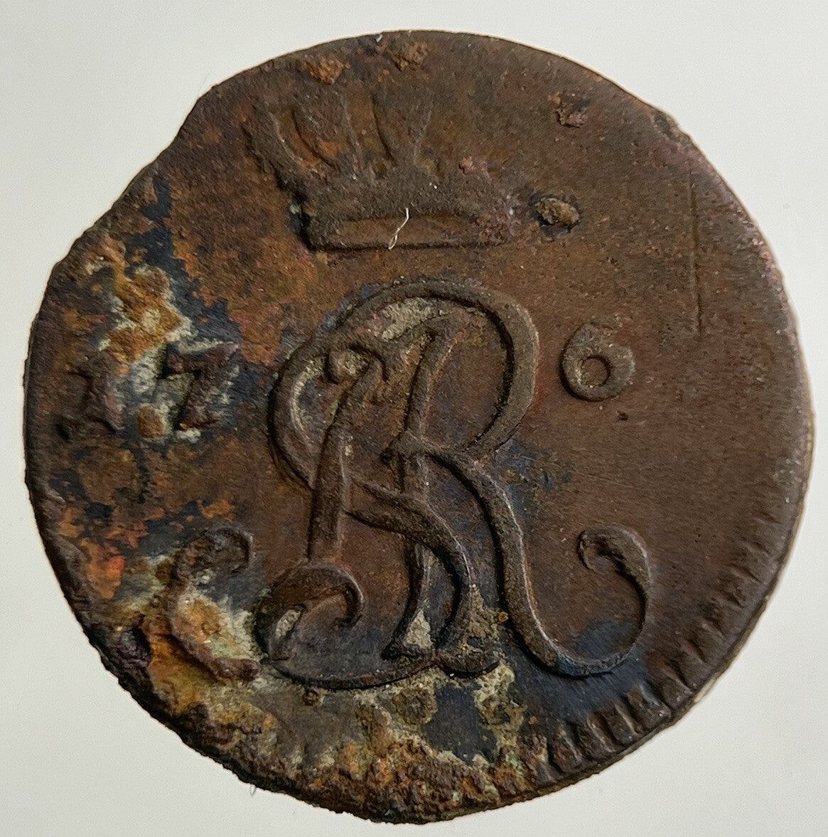 1767 Poland 1/2 Half Grossuz Coin | Collectable Grade
