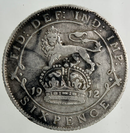1912 George V Sixpence Silver Coin | Fine Collectable Grade