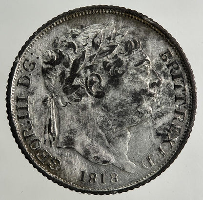 1818 George III 3rd Sixpence Silver Coin | Fine Collectable Grade