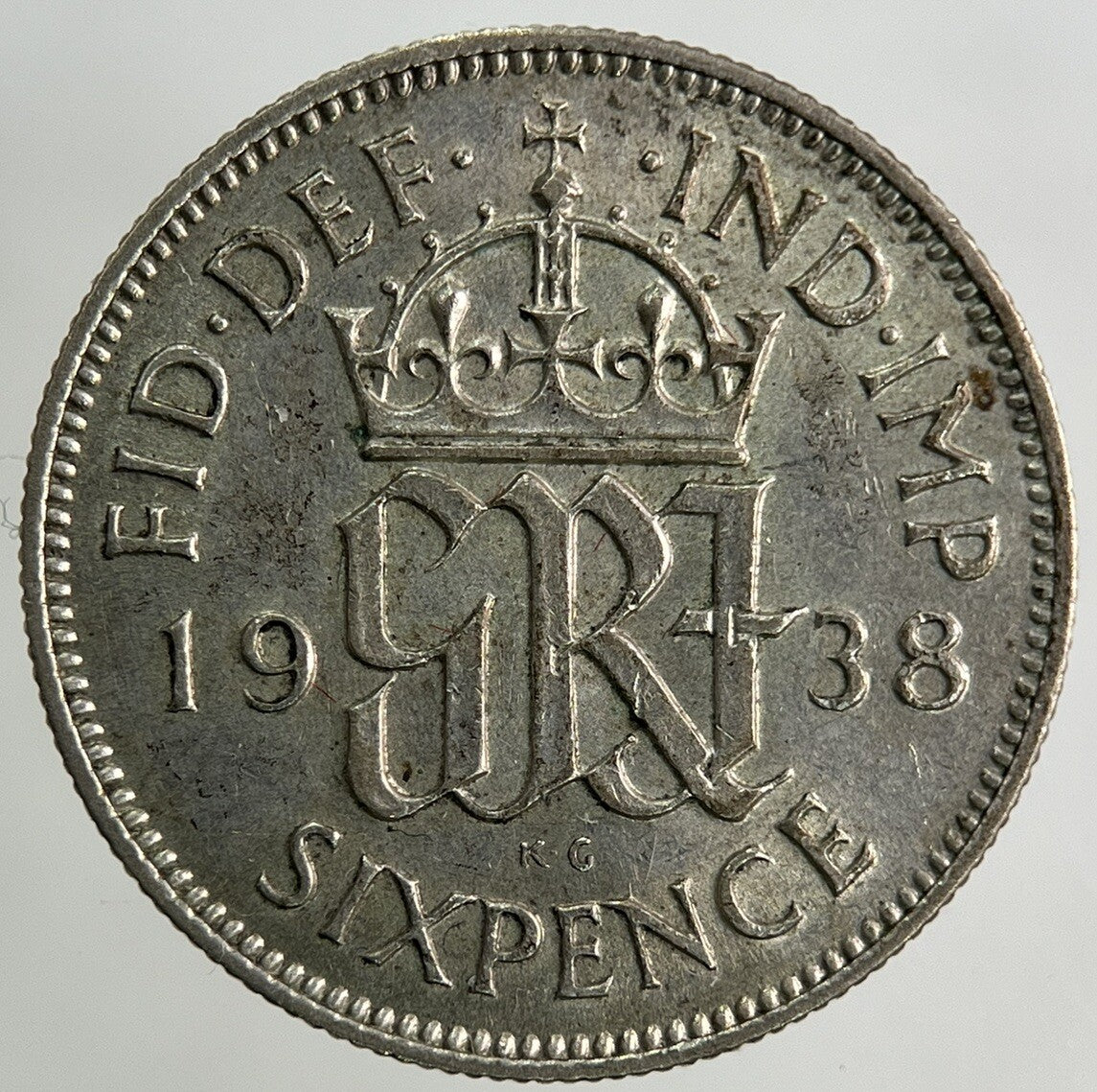 1938 George VI Sixpence Silver Coin | Very High Grade