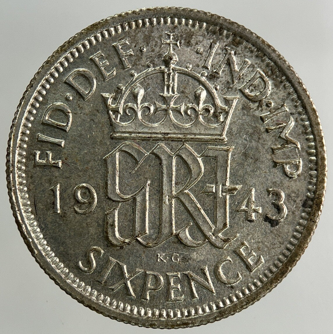 1943 George VI Sixpence Silver Coin | Very High Grade