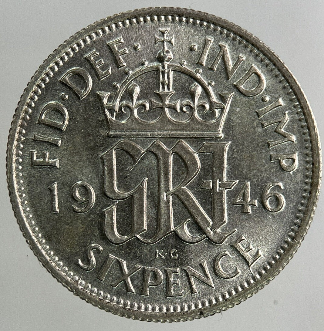 1946 George VI Sixpence Silver Coin | Very High Grade