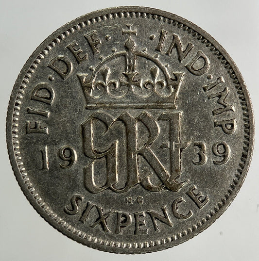 1939 George VI Sixpence Silver Coin | Fine Collectable Grade