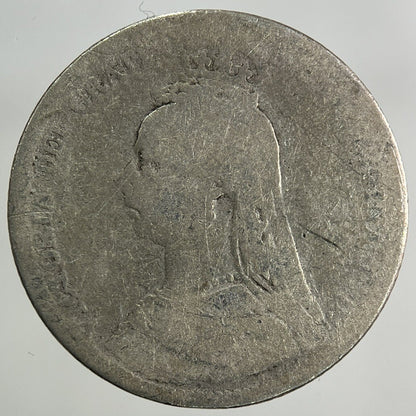 1889 Victoria Sixpence Silver Coin | Fair Grade