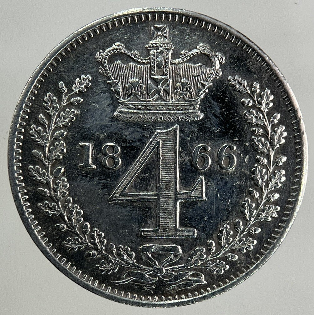 1866 Victoria Maundy Four-Pence Silver Coin | Very High Grade