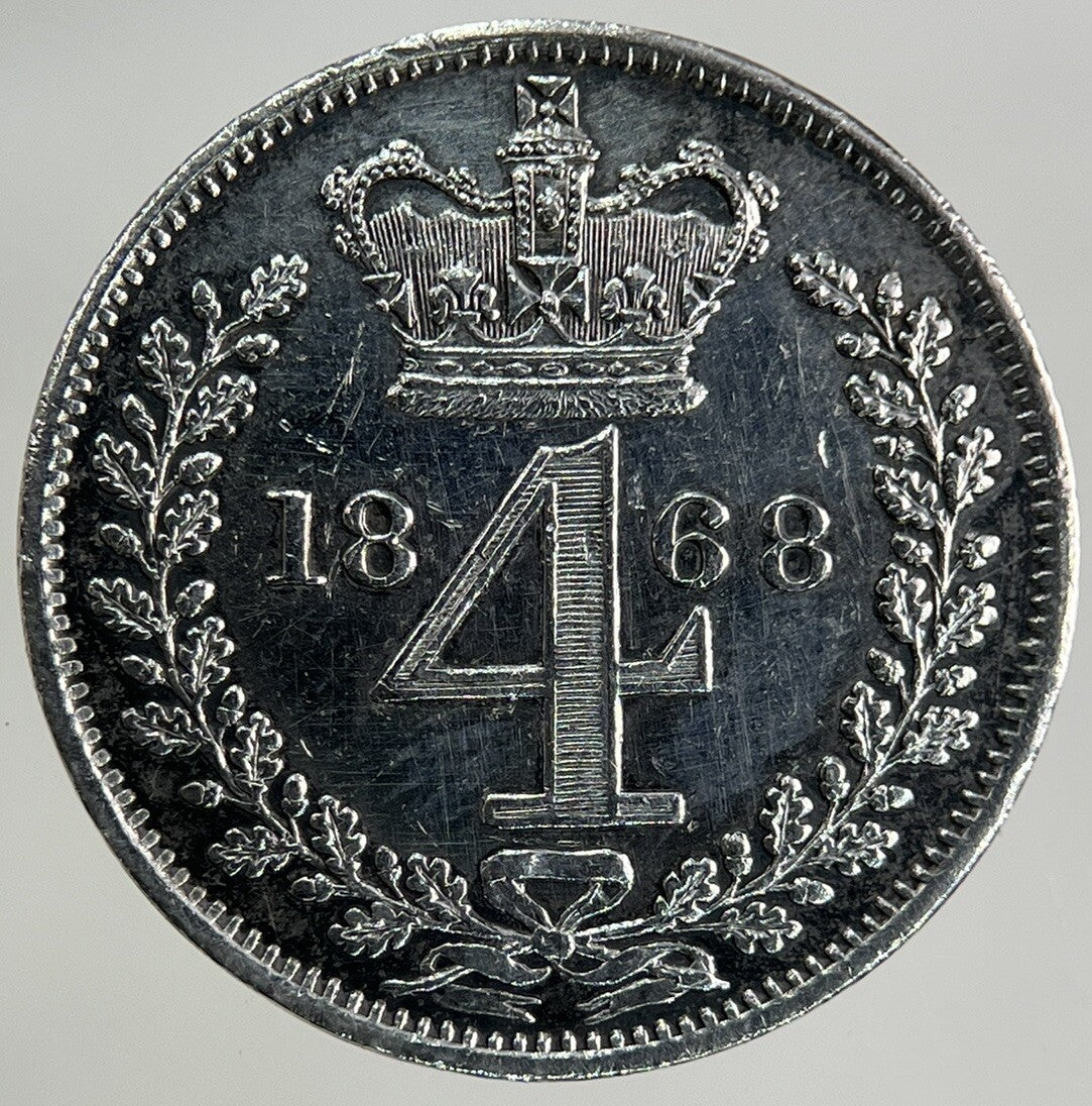 1868 Victoria Maundy Four-Pence Silver Coin | Very High Grade
