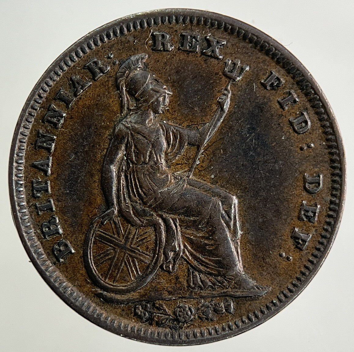 1835 William IV 1/3 One Third Farthing Coin | Very Fine Grade