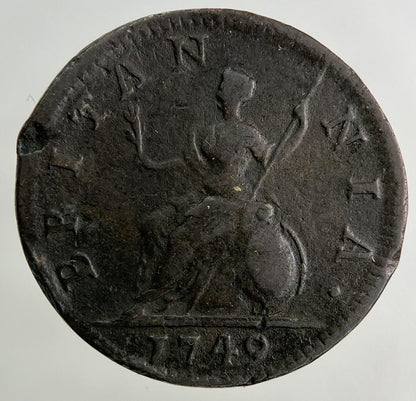 1749 George II 2nd Farthing Coin | Fine Collectable Grade