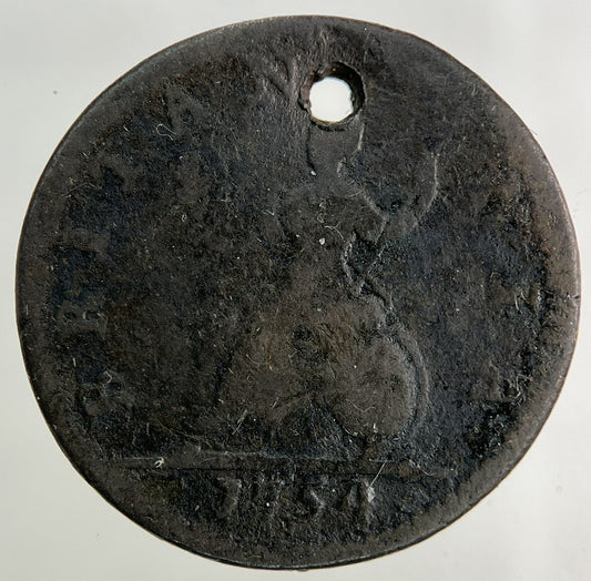 1754 George II 2nd Farthing Coin | Collectable Grade