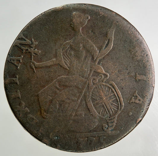 1775 George III 3rd Half-Penny Coin | Fine Collectable Grade