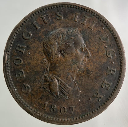 1807 George III 3rd Half-Penny Coin | Very High Grade