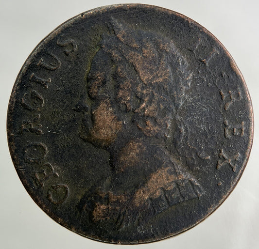 1740 George II 2nd Half-Penny Coin | Fine Collectable Grade