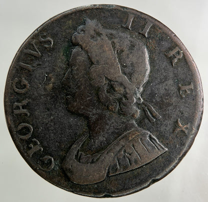 1734 George II 2nd Half-Penny Coin | Fine Collectable Grade