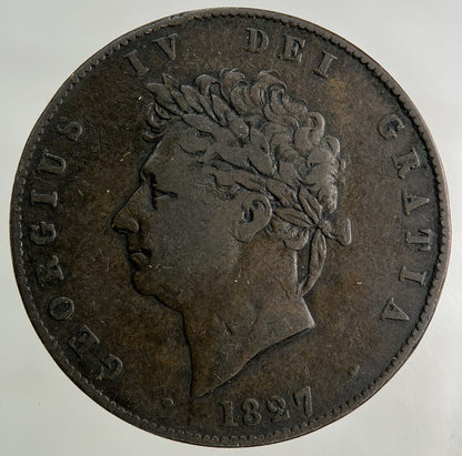 1827 George IV Half-Penny Coin | Fine Collectable Grade