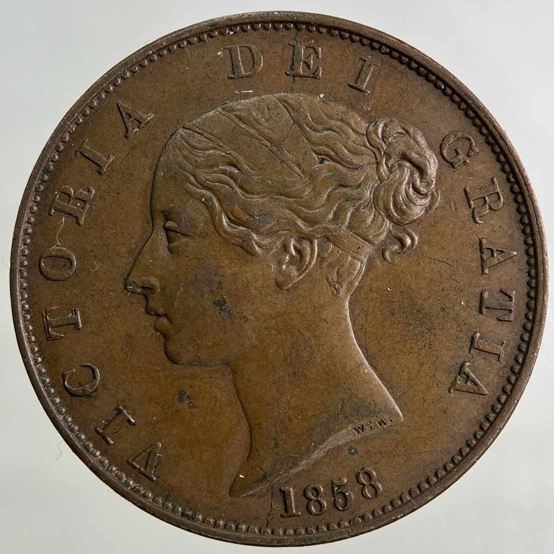 1858 Victoria Half-Penny Coin | Very High Grade