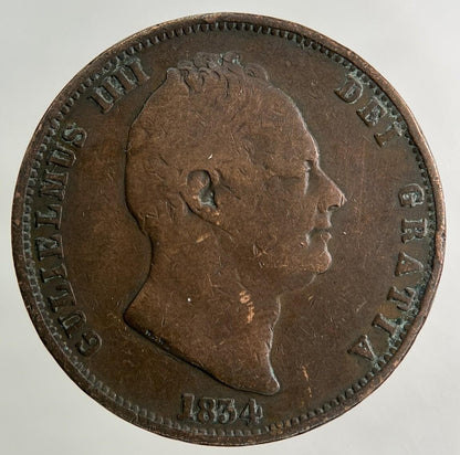 1834 William IV Half-Penny Coin | Collectable Grade