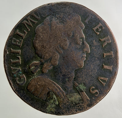 British William III 3rd Half-Penny Coin | Fine Collectable Grade